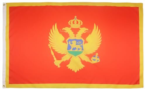 AZ FLAG BANDIERA MONTENEGRO 150x90cm GRAN BANDIERA MONTENEGRINA 90 x 150 cm Poliestere leggero Bandiere