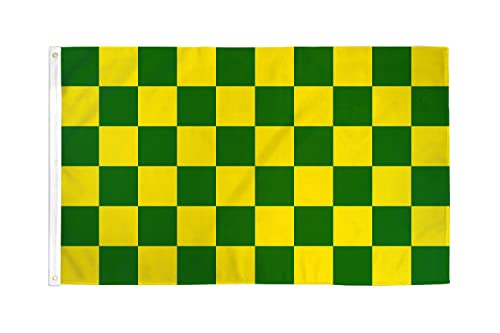 AZ FLAG Bandiera A Scacchi Verdi E Gialli 90x60cm Bandiera Scacchiera Verde E Gialla 60 x 90 cm