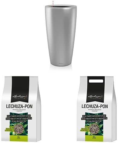 Lechuza RONDO 40 Vaso da fiori da giardino per interni ed esterni Pon, Substrato minerale e inorganico, a rilascio graduale di sostanze nutritive, 6L PON 18 L NEUTRO