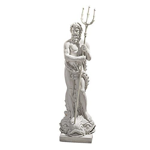 Design Toscano Poseidone: Scultura Dio del Mare-Grande, Beige, 33x44.5x150 cm