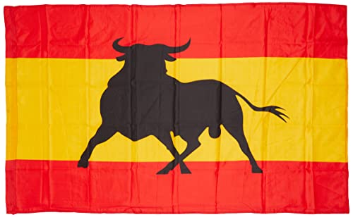 AZ FLAG Bandiera della Spagna con Toro con Occhielli in Metallo, Multicolore, 150 x 90 cm