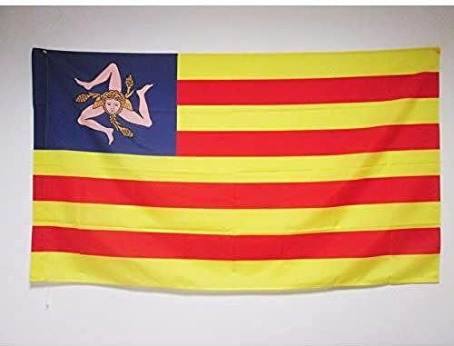 AZ FLAG Bandiera Sicilia INDIPENDENTISTA 90x60cm Bandiera SICILIANA NAZIONALISTA 60 x 90 cm Foro per Asta