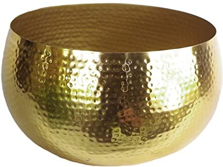 Leaf -7305 Vaso grande in metallo, 32 x 20 cm, colore: oro martellato