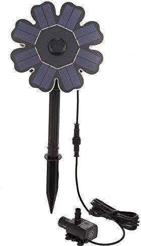 MACHSWON Pompa per fontana solare da 8 V 1,6 W a forma di petalo per laghetto con staffa di tenuta