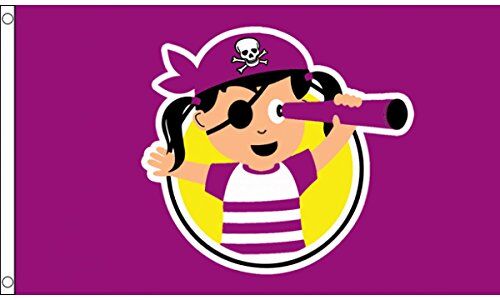 AZ FLAG BANDIERA PIRATA BAMBINA 150x90cm BANDIERA RAGAZZA PIRATI 90 x 150 cm