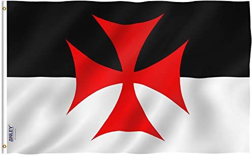 Anley Fly Breeze 3x5 Foot Knights Templar Flag Flag Colori Vivaci e Resistente allo sbiadimento UV Intestazione in Tela e Doppio Cucito Bandiere della Chiesa cattolica Romana Poliestere