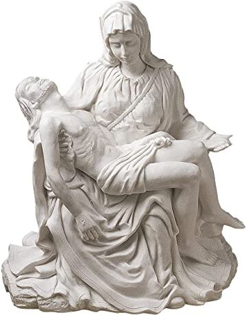 Design Toscano Statua in Marmo Sintetico la Pietà, Grande, Bianco