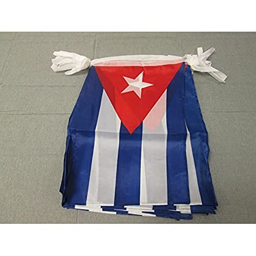 AZ FLAG Ghirlanda 12 Metri 20 Bandiere Cuba 45x30cm Bandiera Cubana 30 x 45 cm Festone BANDIERINE
