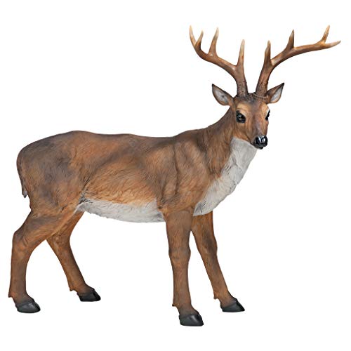 Design Toscano Grande cervo maschio Statua richiamo per cervi Statua animale, poliresina, a colori, 71 cm