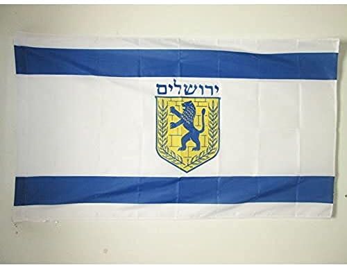 AZ FLAG BANDIERA GERUSALEMME 90x60cm BANDIERA GERUSALEMME IN ISRAELE 60 x 90 cm foro per asta