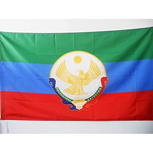 AZ FLAG Bandiera Repubblica del DAGHESTAN con Stemma 150x90cm Bandiera Russia 90 x 150 cm Foro per Asta