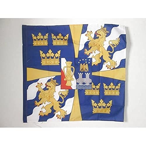 AZ FLAG Bandiera STANDARDO Reale della Svezia 90x90cm Bandiera del Regno Svedese 90 x 90 cm Foro per Asta
