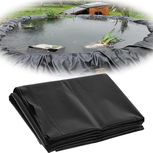 Generic Telo per Laghetto Nero in HDPE, 2x3m 3x8m 5x6m 7x7m 10x12m Rivestimento per Laghetto Flessibile Resistente, Fodera Laghetto Prova di Strappo per Piscina Giardino, Laghetti, Fontane (Size : 2mx2.5m(6.