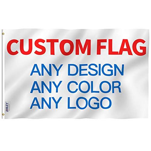 Anley Bandiera Personalizzata Bandiera 3x5 Bandiere Personalizzate Stampa Il Tuo Logo/Design/Parole Colore vivido, Testata in Tela e Doppia Cucitura Poliestere 100D con passacavi