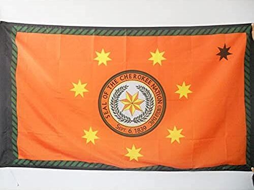 AZ FLAG BANDIERA CHEROKEE 90x60cm BANDIERA INDIANA OKLAHOMA 60 x 90 cm foro per asta