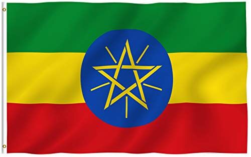 Anley Fly Breeze 3x5 Piedi Bandiera Etiopia Colore Vivido e Resistente Ai Raggi UV Testata in Tela E Doppie Cuciture Bandiera Nazionale Etiope in Poliestere Anelli Ottone