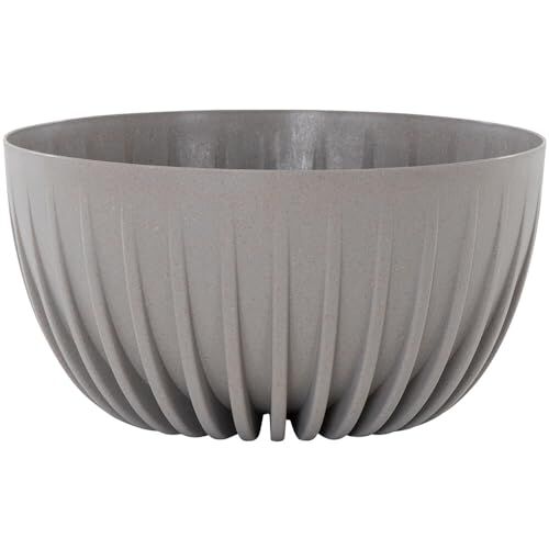 Siena Garden ECO Vaso per piante, 30 cm, in plastica/legno, 30 x 30 x 15,6 cm, colore: Grigio