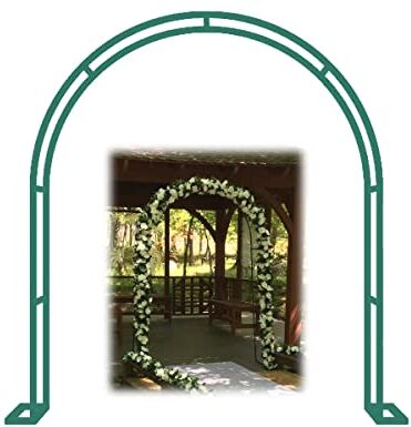 UNAGRI Archi per giardini di rose 120cm 140cm 180cm 200cm 240cm 300cm Arco in metallo per esterni con base Arco Sostegno per piante rampicanti viti rose matrimonio decorazione ( Color : Verde , Size : W300xH