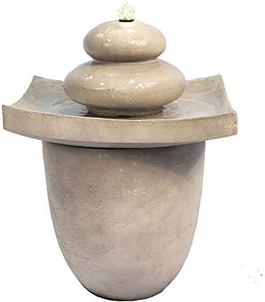 Peaktop Teamson Home Fontana d'Acqua Bacino Sfera a 2 Livelli con Luci e Pompa per Esterni e Giardino, Ornamento a Cascata per Interni, Decorazione del Patio