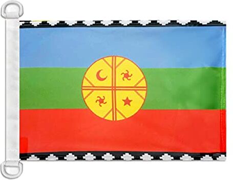 AZ FLAG Bandiera NAVALE MAPUCHE di Cile 45x30cm Bandiera MARITIMA MAPUCE CILENA 30 x 45 cm Speciale nautismo