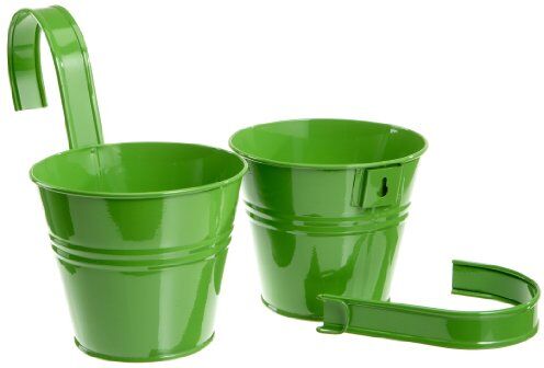 Siena Garden Set 2 vasi con supporto incluso, colore: Verde