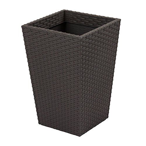 Keter Rattan Curver Vaso Da Fiori Piccolo, 29 x 29 x 44 cm, Grigio