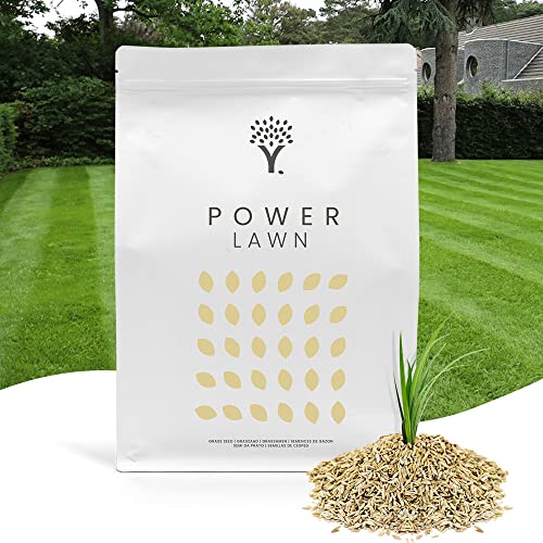 MOOWY Power Lawn Semi per Prato a Crescita Rapida 50m² Sementi Super Resistenti e Durevoli di Qualità Superiore con Rivestimento Biostimolante per una Germinazione superiore del 38%