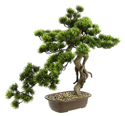 Flair Flower Bonsai Albero artificiale in ciotola, per bonsai artificiale, pianta artificiale giapponese, pianta verde, albero decorativo come vero, grande decorazione per piante, ciotola per bonsai, alberi