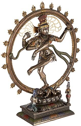 Design Toscano Shiva Danzante, Dea dell'Energia Cosmica, Scrivania, Bronzo, 7.5x21.5x26.5 cm