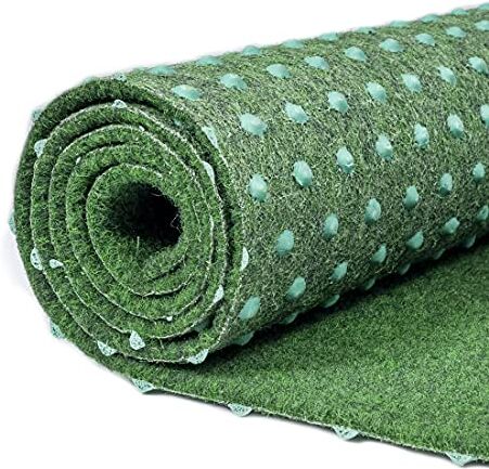 Carpeto Rugs Erba Sintetica per Esterno Drenante con Protuberanze Prato Sintetico da Esterno Drenante Tappeto Erba Sintetica per Esterno Rotolo Verde 100 x 800 cm