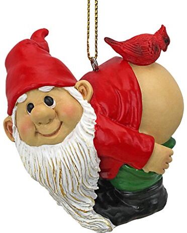 Design Toscano Ornamento di Natale Garden Gnomes Figurine Loonie Moonie Gnome Gnomi Spregiudicatezza Statue Mooning Gnomi