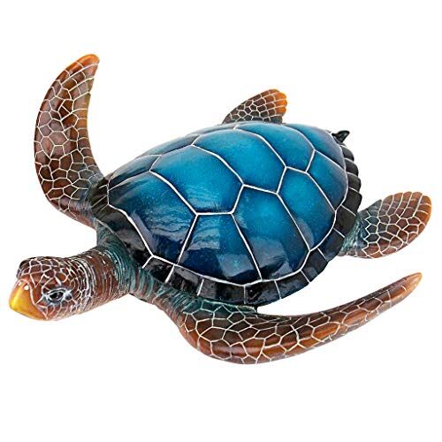 Design Toscano Blue sea turtle statue: large, colorful