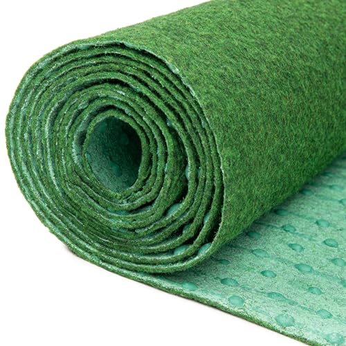 TAPISO Tappeto Erba Sintetica Pemba Prato Sintetico Spessore 2 mm Antiscivolo Resistente Colore Verde Effetto Naturale Erba Finta per Giardino Balcone Terrazza Patio 133 x 280 cm