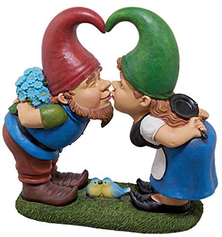 Design Toscano Garden GNOME Statua Kiss And Tell Lover Gnomi Prato GNOME