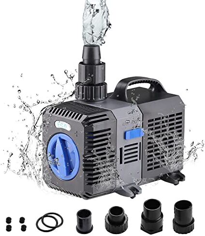 EXLECO Super Eco Pompa per Laghetto Pompa per Filtro 4500L/H 30W Pompa a Risparmio Energetico Sommergibile Pompa per Flusso per Stagno Acquario laghetti Carpe Koi