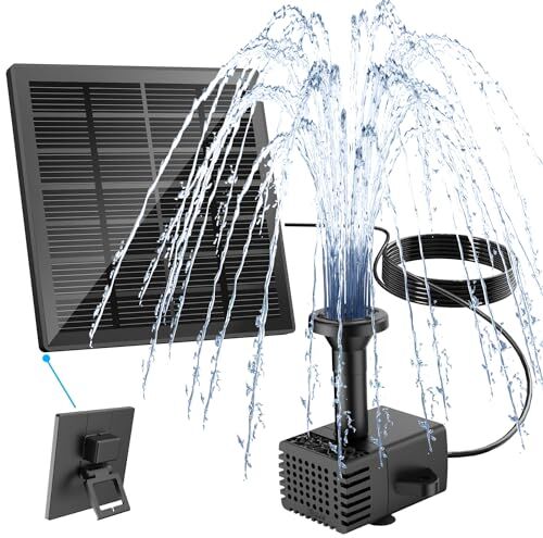 Yzert Fontana Solare, Vetro Pompa ad Acqua Solare Solar Fountain, 9.84ft Piedi Pompa dell'Acqua, 8 Ugelli Solare Fontana Pompa per Bagno per Uccelli,Decorazione del Giardino Esterno