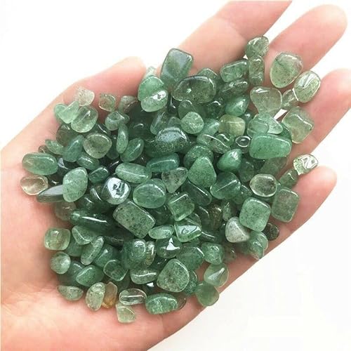 LABDIP decorazione della stanza 50 g di pietre di ghiaia lucidate di cristallo verde fragola naturale adatte for vasi, acquari, giardini e fontane (Color : 100 Grams, Size : 7-9mm)