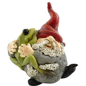 Top Collection Top Collezione Miniature Fairy Garden e terrario Gnomo abbraccia Frog Figurine Top Collection Top Collezione Miniature Fairy Garden e terrario Gnomo abbraccia Frog Figurine