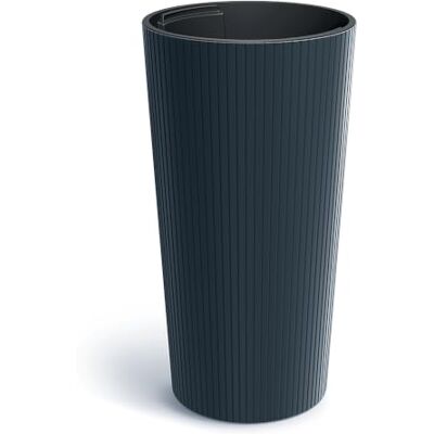 Prosperplast Vaso Lamia Slim alto rotondo con serbatoio interno antracite, 25 x 25 x 48 cm, in plastica resistente, per giardino, terrazza e balcone Prosperplast Vaso Lamia Slim alto rotondo con serbatoio interno antracite, 25 x 25 x 48 cm, in plastica resistente, per giardino, terrazza e balcone