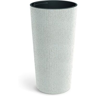 Prosperplast Vaso Lamia Slim Eco Wood alto rotondo, effetto legno bianco, 25 x 25 x 48 cm, uso interno ed esterno per giardino, terrazza e balcone Prosperplast Vaso Lamia Slim Eco Wood alto rotondo, effetto legno bianco, 25 x 25 x 48 cm, uso interno ed esterno per giardino, terrazza e balcone