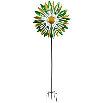 Alpine Giallo/Verde Metallo Fiore Vento Spinner Garden Kinetic Stake Alpine Giallo/Verde Metallo Fiore Vento Spinner Garden Kinetic Stake