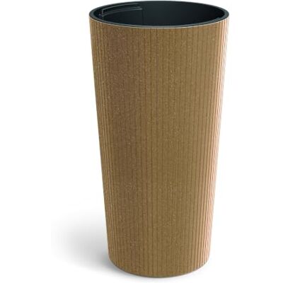 Prosperplast Vaso Lamia Slim Eco Wood alto rotondo, effetto legno naturale, 25 x 25 x 48 cm, per giardino, terrazza e balcone Prosperplast Vaso Lamia Slim Eco Wood alto rotondo, effetto legno naturale, 25 x 25 x 48 cm, per giardino, terrazza e balcone