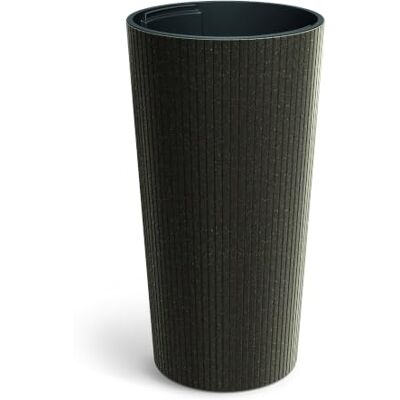 Prosperplast Vaso Lamia Slim Eco Wood alto rotondo, effetto legno caffè, 25 x 25 x 48 cm, in plastica resistente, per giardino, terrazza e balcone Prosperplast Vaso Lamia Slim Eco Wood alto rotondo, effetto legno caffè, 25 x 25 x 48 cm, in plastica resistente, per giardino, terrazza e balcone