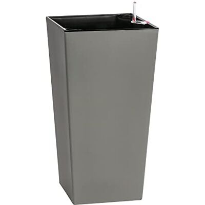 Dehner Vaso per piante Elise con sistema di auto-irrigazione, ca. 58 x 30 x 30 cm, in plastica, grigio opaco Dehner Vaso per piante Elise con sistema di auto-irrigazione, ca. 58 x 30 x 30 cm, in plastica, grigio opaco