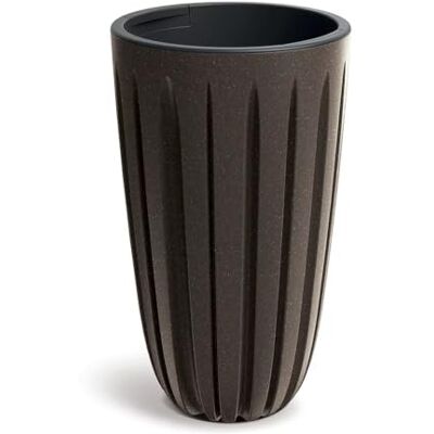 Prosperplast Wario Eco Wood Vaso rotondo alto con serbatoio interno, effetto legno caffè, 29 x 29 x 50 cm, per giardino, terrazza e balcone Prosperplast Wario Eco Wood Vaso rotondo alto con serbatoio interno, effetto legno caffè, 29 x 29 x 50 cm, per giardino, terrazza e balcone