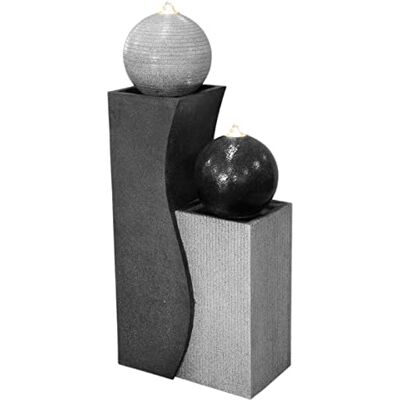 Dehner Ying Yang Fontana da Giardino con Illuminazione a LED, ca. 94 x 41,5 x 24 cm, in poliresina, Colore: Grigio Dehner Ying Yang Fontana da Giardino con Illuminazione a LED, ca. 94 x 41,5 x 24 cm, in poliresina, Colore: Grigio