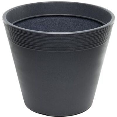 Dehner Groovy, vaso per piante, resistente al gelo, resistente ai raggi UV/alle intemperie, riciclato, ca. Ø 38 cm, altezza 32 cm, plastica, antracite Dehner Groovy, vaso per piante, resistente al gelo, resistente ai raggi UV/alle intemperie, riciclato, ca. Ø 38 cm, altezza 32 cm, plastica, antracite