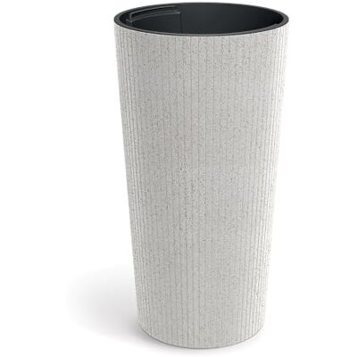 Prosperplast Vaso Lamia Slim Eco Wood alto rotondo, effetto legno bianco, 30 x 30 x 57,5 cm, in plastica resistente, per giardino, terrazza e balcone Prosperplast Vaso Lamia Slim Eco Wood alto rotondo, effetto legno bianco, 30 x 30 x 57,5 cm, in plastica resistente, per giardino, terrazza e balcone