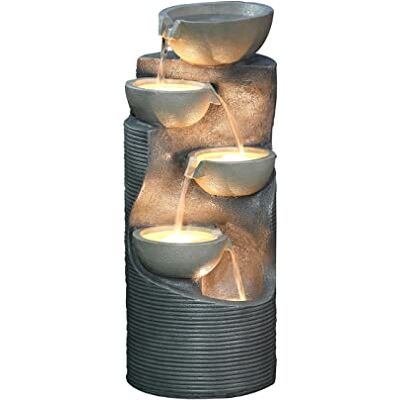 Dehner Fontana da Giardino Salo con Illuminazione a LED, ca. 81 x 34 x 33 cm, poliresina, Grigio Dehner Fontana da Giardino Salo con Illuminazione a LED, ca. 81 x 34 x 33 cm, poliresina, Grigio