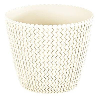 Prosperplast Vaso di fiori rotondo 5L Splofy in plastica in colore crema, Ø21,8 x 18,4 cm Prosperplast Vaso di fiori rotondo 5L Splofy in plastica in colore crema, Ø21,8 x 18,4 cm